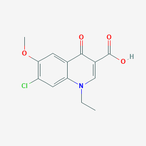 molecular formula C13H12ClNO4 B11810201 7-Chloro-1-ethyl-6-methoxy-4-oxo-1,4-dihydroquinoline-3-carboxylic acid 