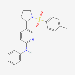 molecular formula C22H23N3O2S B11810242 N-Phenyl-5-(1-tosylpyrrolidin-2-yl)pyridin-2-amine 