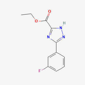 molecular formula C11H10FN3O2 B11810255 ethyl 3-(3-fluorophenyl)-1H-1,2,4-triazole-5-carboxylate 