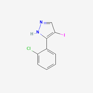 molecular formula C9H6ClIN2 B11810339 3-(2-Chlorophenyl)-4-iodo-1H-pyrazole 