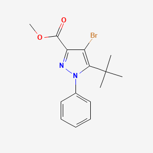 molecular formula C15H17BrN2O2 B11810343 Methyl 4-bromo-5-(tert-butyl)-1-phenyl-1H-pyrazole-3-carboxylate 