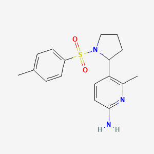 molecular formula C17H21N3O2S B11810387 6-Methyl-5-(1-tosylpyrrolidin-2-yl)pyridin-2-amine 
