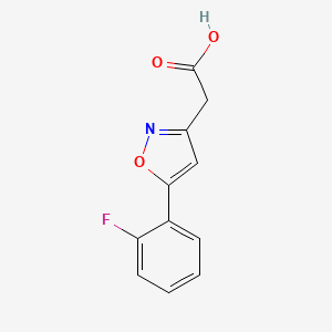 molecular formula C11H8FNO3 B11810401 2-(5-(2-Fluorophenyl)isoxazol-3-yl)acetic acid 