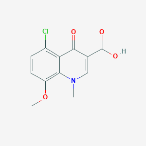 molecular formula C12H10ClNO4 B11810408 5-Chloro-8-methoxy-1-methyl-4-oxo-1,4-dihydroquinoline-3-carboxylic acid 