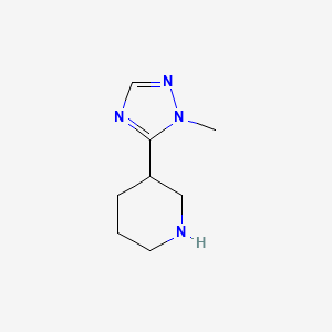 molecular formula C8H14N4 B11810413 3-(1-Methyl-1H-1,2,4-triazol-5-yl)piperidine 