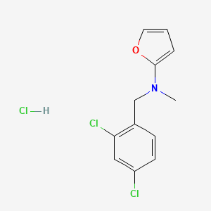 molecular formula C12H12Cl3NO B11810422 N-(2,4-Dichlorobenzyl)-N-methylfuran-2-amine hydrochloride 