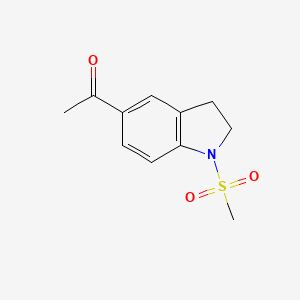 molecular formula C11H13NO3S B11810459 1-(1-(Methylsulfonyl)indolin-5-yl)ethanone 
