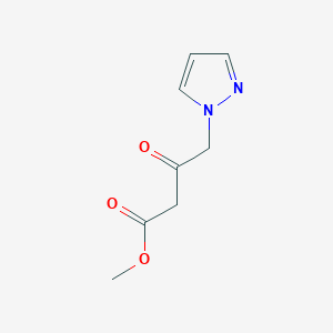 molecular formula C8H10N2O3 B11810471 Methyl 3-oxo-4-(1H-pyrazol-1-yl)butanoate 