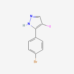 molecular formula C9H6BrIN2 B11810497 3-(4-Bromophenyl)-4-iodo-1H-pyrazole 