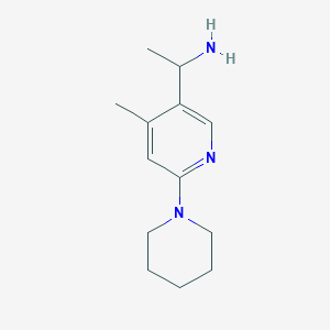 molecular formula C13H21N3 B11810526 1-(4-Methyl-6-(piperidin-1-yl)pyridin-3-yl)ethanamine 