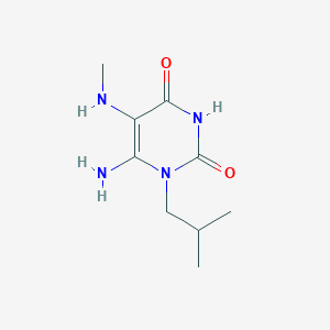 molecular formula C9H16N4O2 B11810532 6-Amino-1-isobutyl-5-(methylamino)pyrimidine-2,4(1H,3H)-dione 