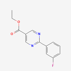 molecular formula C13H11FN2O2 B11810536 Ethyl 2-(3-fluorophenyl)pyrimidine-5-carboxylate CAS No. 1240622-63-2