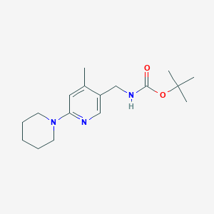 molecular formula C17H27N3O2 B11810542 tert-Butyl ((4-methyl-6-(piperidin-1-yl)pyridin-3-yl)methyl)carbamate 