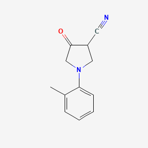molecular formula C12H12N2O B11810548 4-Oxo-1-(o-tolyl)pyrrolidine-3-carbonitrile 