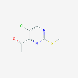 molecular formula C7H7ClN2OS B11810557 1-(5-Chloro-2-(methylthio)pyrimidin-4-yl)ethanone CAS No. 122372-21-8