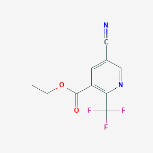 molecular formula C10H7F3N2O2 B11810585 Ethyl 5-cyano-2-(trifluoromethyl)nicotinate 