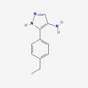 molecular formula C11H13N3 B11810620 3-(4-Ethylphenyl)-1H-pyrazol-4-amine 