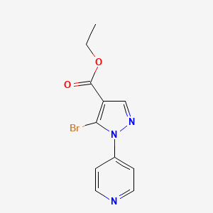 molecular formula C11H10BrN3O2 B11810634 Ethyl 5-bromo-1-(pyridin-4-YL)-1H-pyrazole-4-carboxylate 