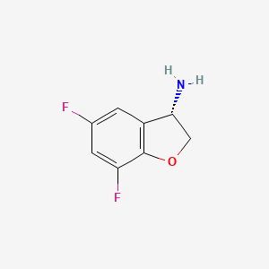 molecular formula C8H7F2NO B11810652 (3S)-5,7-Difluoro-2,3-dihydro-1-benzofuran-3-amine 