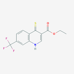 molecular formula C13H10F3NO2S B11810679 Ethyl 4-thioxo-7-(trifluoromethyl)-1,4-dihydroquinoline-3-carboxylate 