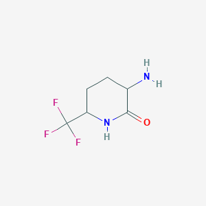 molecular formula C6H9F3N2O B11810729 3-Amino-6-(trifluoromethyl)piperidin-2-one 