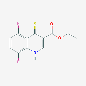 molecular formula C12H9F2NO2S B11810759 Ethyl 5,8-difluoro-4-thioxo-1,4-dihydroquinoline-3-carboxylate 
