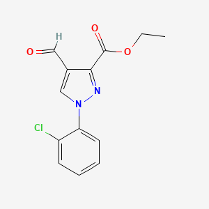 molecular formula C13H11ClN2O3 B11810792 Ethyl 1-(2-chlorophenyl)-4-formyl-1H-pyrazole-3-carboxylate 