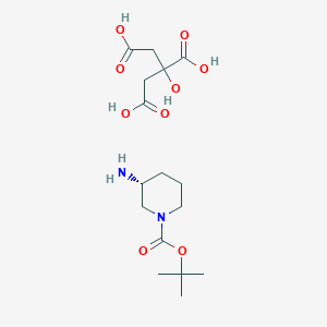 molecular formula C16H28N2O9 B11810805 R-1-BOC-3-amino piperidine citric acid salt CAS No. 1253790-41-8