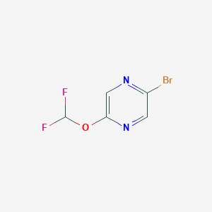 molecular formula C5H3BrF2N2O B11810887 2-Bromo-5-(difluoromethoxy)pyrazine 