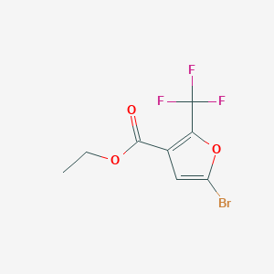 molecular formula C8H6BrF3O3 B11811008 Ethyl 5-bromo-2-(trifluoromethyl)furan-3-carboxylate 