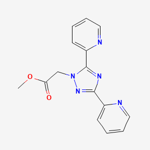 molecular formula C15H13N5O2 B11811114 Methyl 2-(3,5-di(pyridin-2-yl)-1H-1,2,4-triazol-1-yl)acetate 