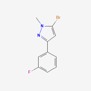 molecular formula C10H8BrFN2 B11811175 5-Bromo-3-(3-fluorophenyl)-1-methyl-1H-pyrazole 