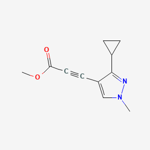 molecular formula C11H12N2O2 B11811205 Methyl 3-(3-cyclopropyl-1-methyl-1H-pyrazol-4-yl)propiolate 