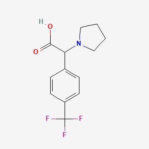 molecular formula C13H14F3NO2 B11811237 2-(Pyrrolidin-1-yl)-2-(4-(trifluoromethyl)phenyl)acetic acid 
