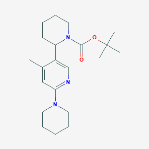 molecular formula C21H33N3O2 B11811265 tert-Butyl 2-(4-methyl-6-(piperidin-1-yl)pyridin-3-yl)piperidine-1-carboxylate 