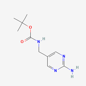molecular formula C10H16N4O2 B11811409 tert-Butyl ((2-aminopyrimidin-5-yl)methyl)carbamate 