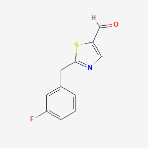 molecular formula C11H8FNOS B11811485 2-(3-Fluorobenzyl)thiazole-5-carbaldehyde 