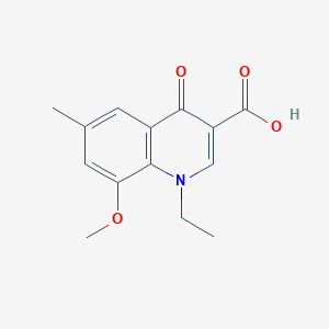 molecular formula C14H15NO4 B11811487 1-Ethyl-8-methoxy-6-methyl-4-oxo-1,4-dihydroquinoline-3-carboxylic acid 