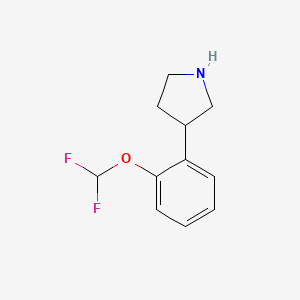 molecular formula C11H13F2NO B11811490 3-(2-(Difluoromethoxy)phenyl)pyrrolidine 
