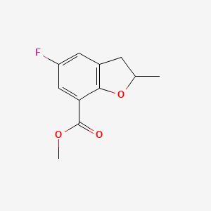 molecular formula C11H11FO3 B11811519 Methyl 5-fluoro-2-methyl-2,3-dihydrobenzofuran-7-carboxylate 