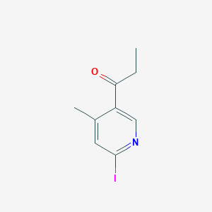 molecular formula C9H10INO B11811531 1-(6-Iodo-4-methylpyridin-3-yl)propan-1-one 