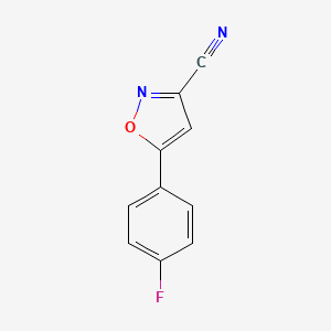molecular formula C10H5FN2O B11811532 5-(4-Fluorophenyl)isoxazole-3-carbonitrile 