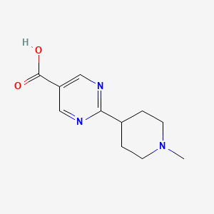 molecular formula C11H15N3O2 B11811558 2-(1-Methylpiperidin-4-YL)pyrimidine-5-carboxylic acid 