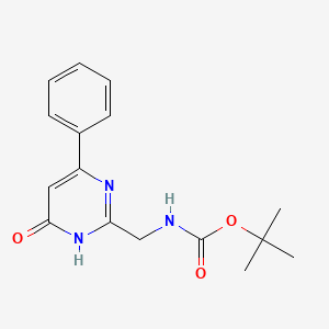 molecular formula C16H19N3O3 B11811561 tert-Butyl ((4-hydroxy-6-phenylpyrimidin-2-yl)methyl)carbamate 