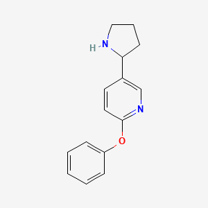 molecular formula C15H16N2O B11811644 2-Phenoxy-5-(pyrrolidin-2-yl)pyridine 