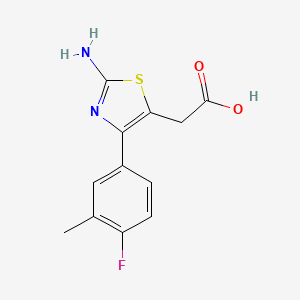 molecular formula C12H11FN2O2S B11811692 2-(2-Amino-4-(4-fluoro-3-methylphenyl)thiazol-5-yl)acetic acid 