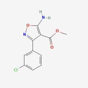 molecular formula C11H9ClN2O3 B11811717 Methyl 5-amino-3-(3-chlorophenyl)isoxazole-4-carboxylate 