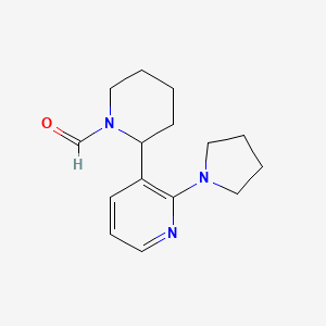 molecular formula C15H21N3O B11811721 2-(2-(Pyrrolidin-1-yl)pyridin-3-yl)piperidine-1-carbaldehyde 