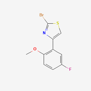 molecular formula C10H7BrFNOS B11811780 2-Bromo-4-(5-fluoro-2-methoxyphenyl)thiazole 