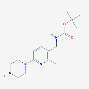 molecular formula C16H26N4O2 B11811849 tert-Butyl((2-methyl-6-(piperazin-1-yl)pyridin-3-yl)methyl)carbamate 